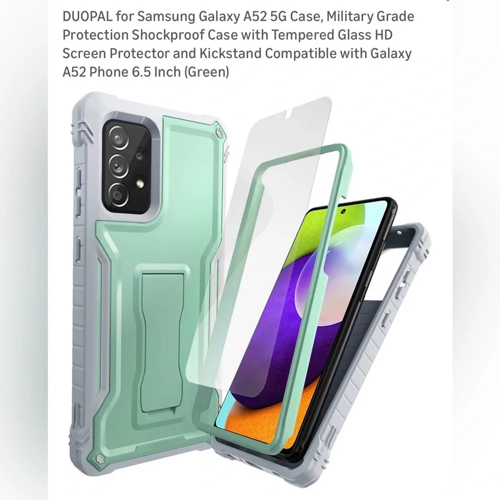 Samsung Galaxy A52 5G Case, Military Grade Shockproof Case & Kickstand